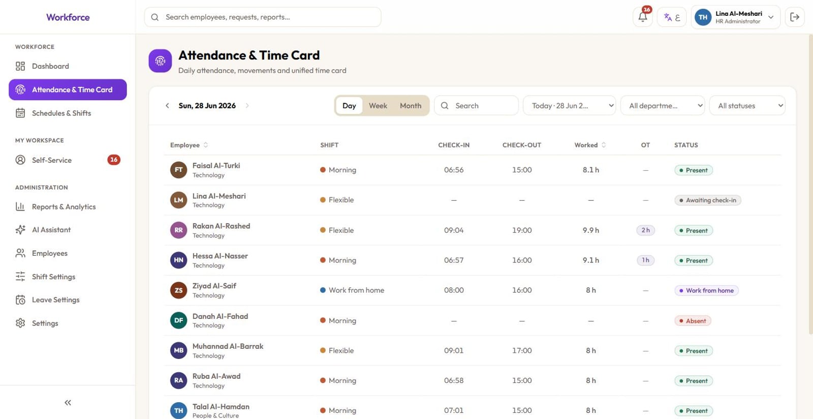 Solvait time and attendance: daily attendance and unified time card