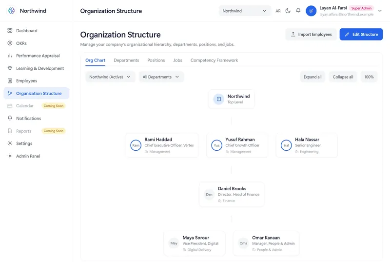 Solvait Wise organization structure and org chart